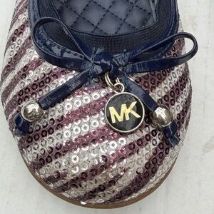 Michael Kors Sequin Ballet Flats MK Charm Bow
